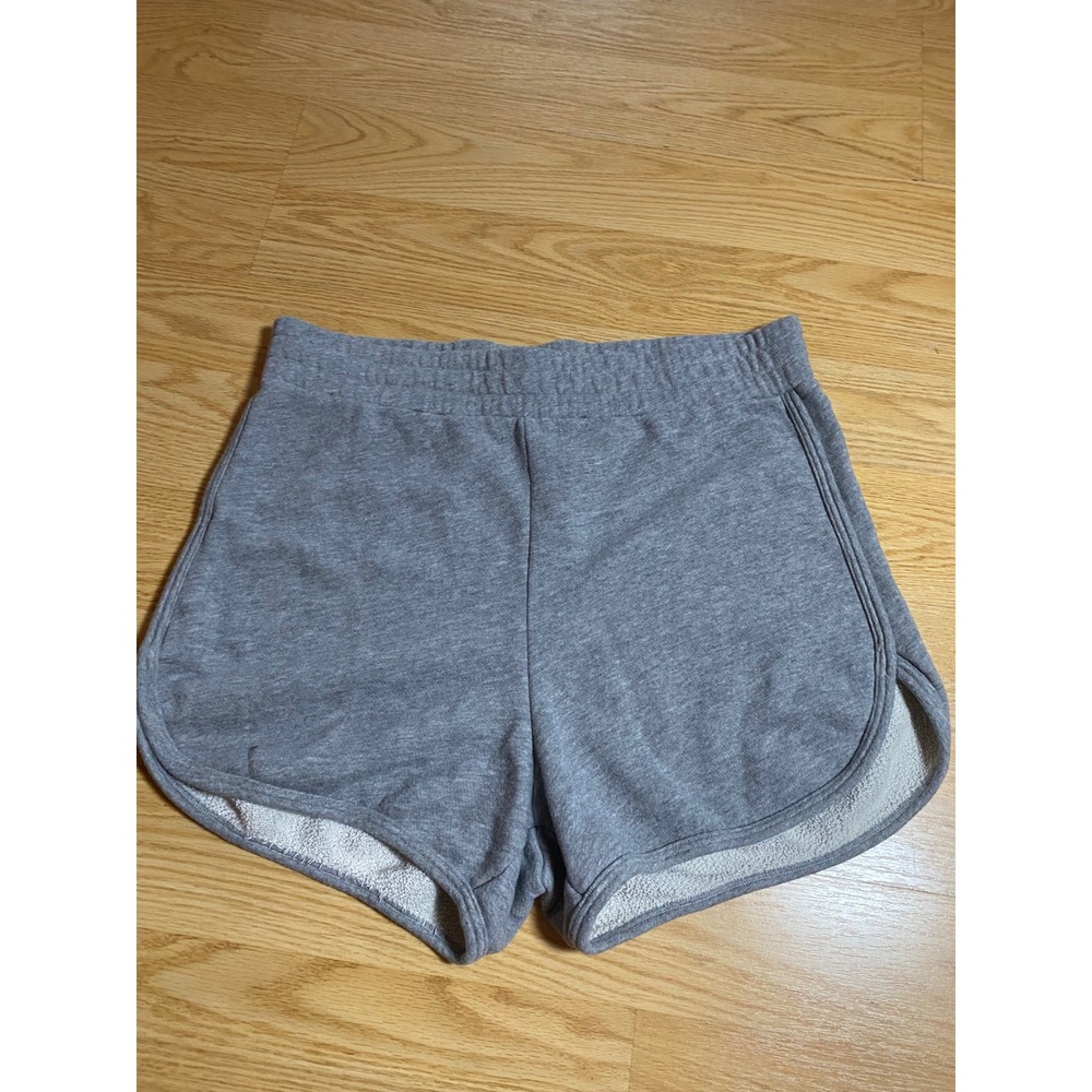 Year of Ours Heather Gray French Terry Dolphin Hem Sweat Shorts Womens Size L
